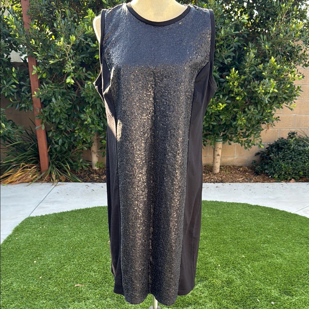 Black Sequin Sleeveless Dress